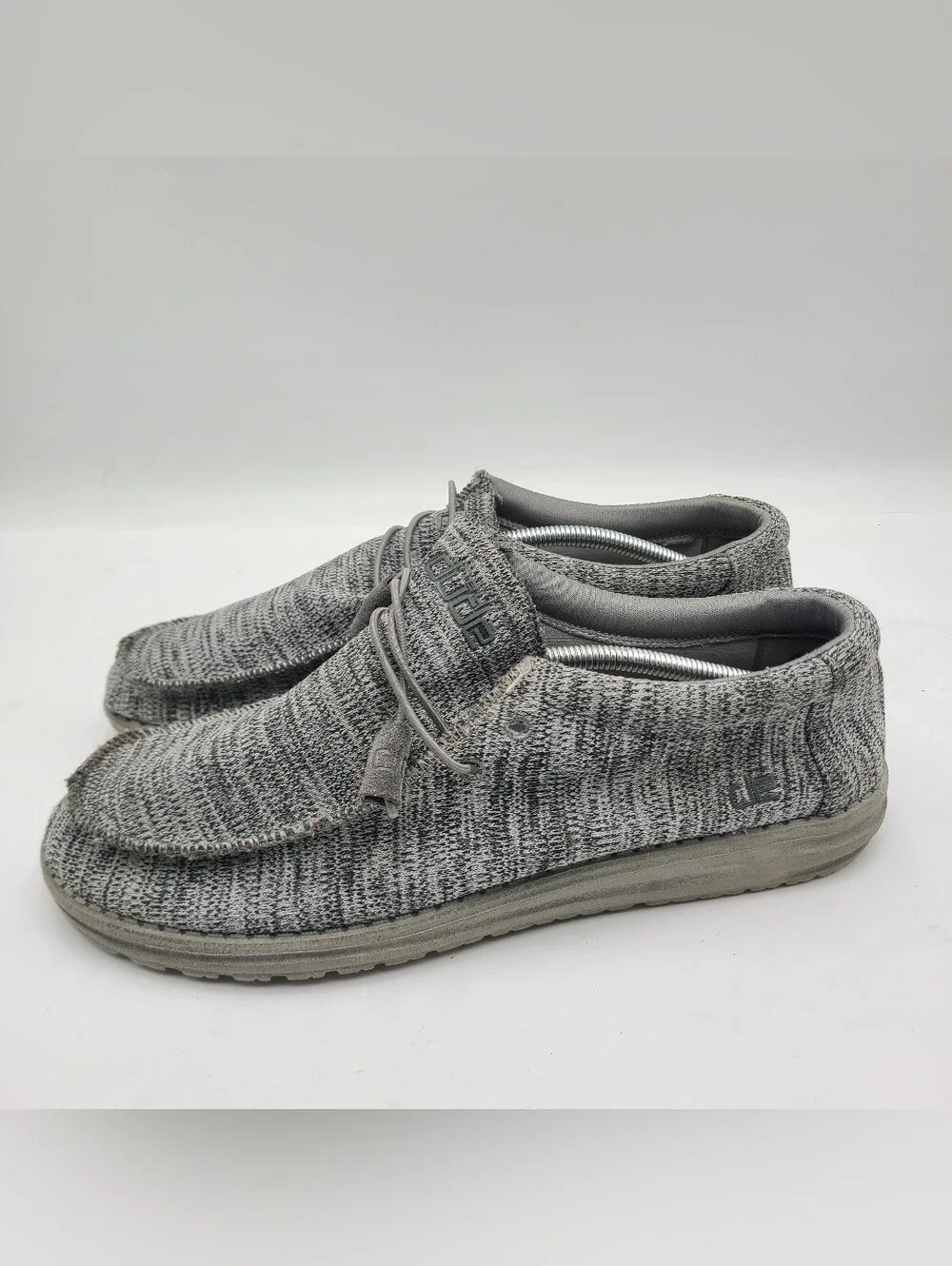 B41 Hey Dude Wally B Sox Casual Loafer Shoes Mens 13 Comfort Slip On Mesh Gray
